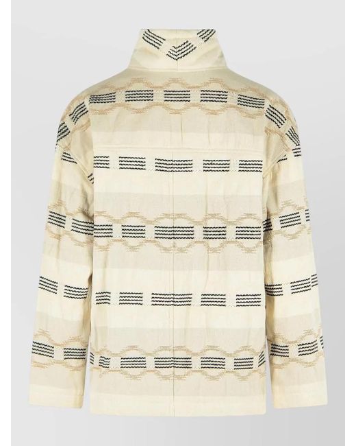 Isabel Marant Natural Cotton Blend Fitted Jacket