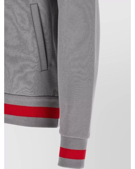 Kiton Gray Cotton Tracksuit Hood Ribbed Cuffs Pockets for men