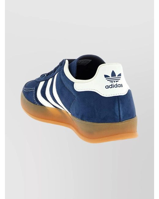 Adidas Originals Blue Leather Gazelle Indoor Low-Top Sneakers for men
