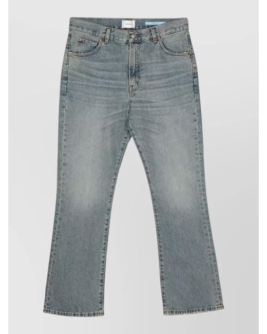 Haikure Gray Straight Leg Denim Trousers Washed Effect for men