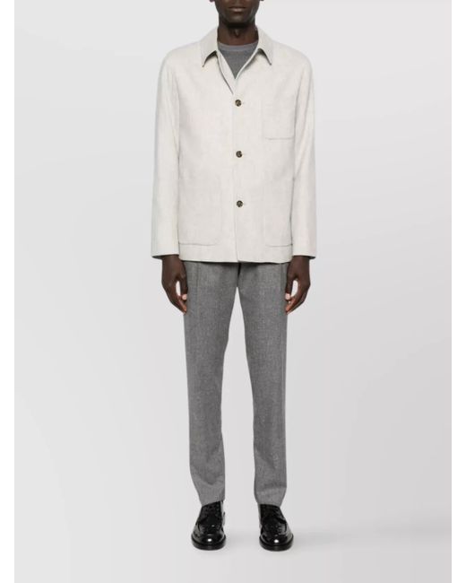 Lardini Natural Wool Cashmere Shirt Jacket for men