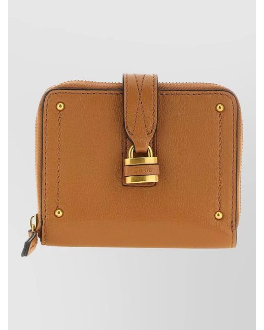 Chloé Brown Leather Paddington Medium Wallet