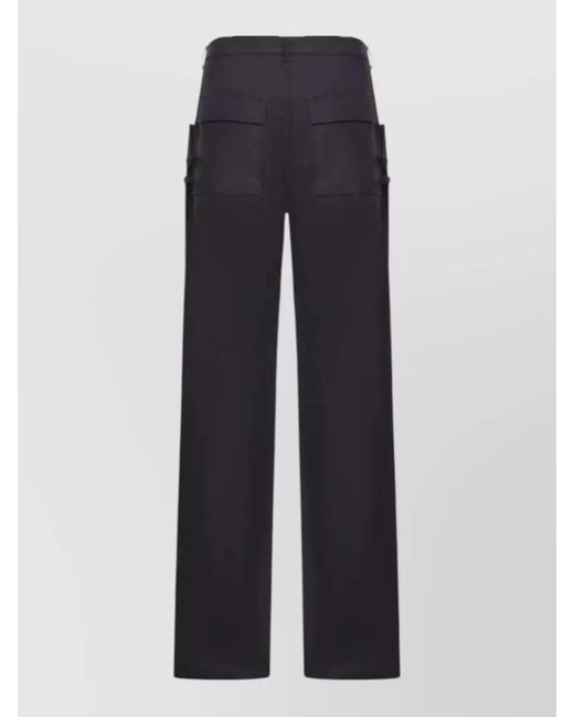 Rick Owens Blue Cotton Wide-Leg Trousers for men