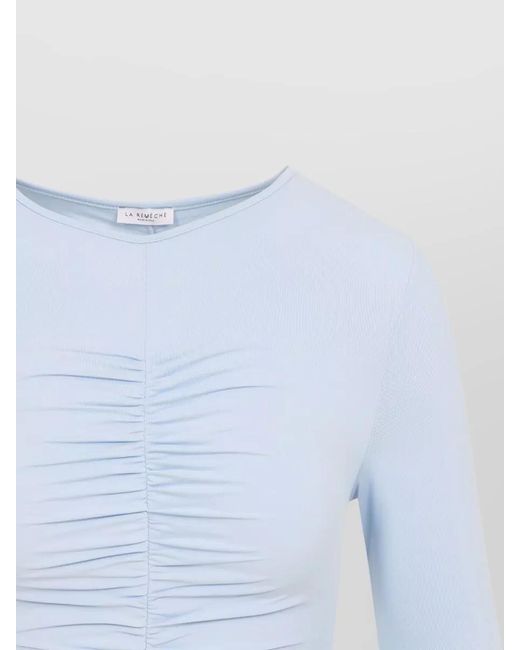 LaRevêche Blue Lillibet Sky Ruched Mini Dress