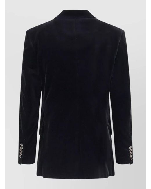 Tom Ford Blue Velvet Blazer Double Breasted Peak Lapel for men