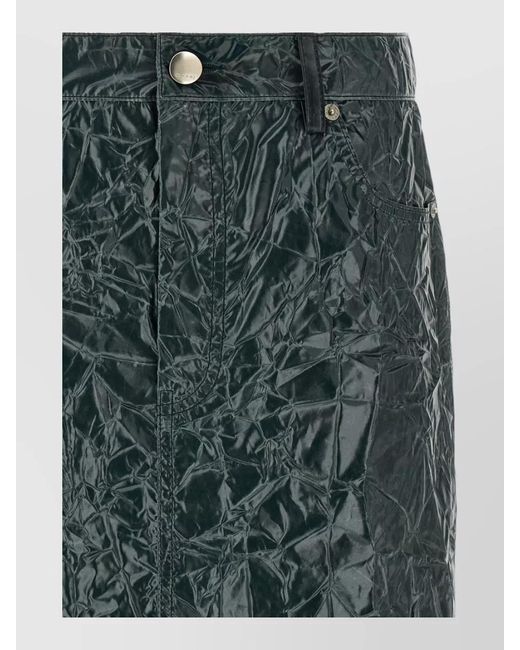 Marni Green Wrinkled-Effect Skirt