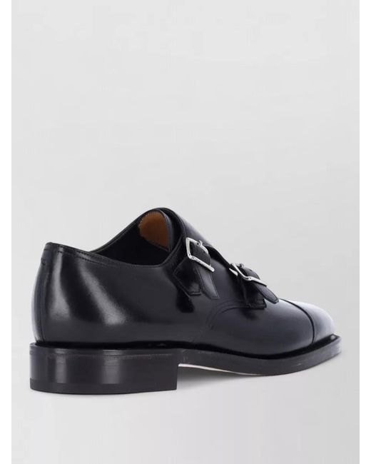 John Lobb Black Monk Strap Smooth Leather Formal Shoes for men