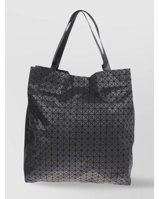 Issey Miyake Black Tote Bag With Geometric Pattern And Top Handles for men