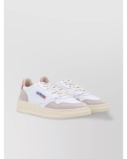Autry White Medalist Low Sneakers With Contrast Heel Tab
