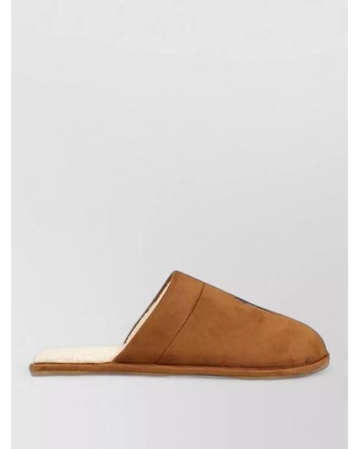 Ralph Lauren Brown Textile Slippers for men