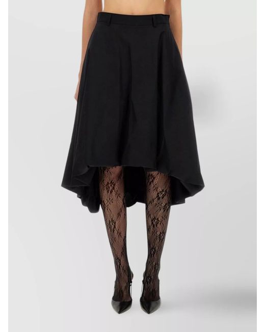Moschino Black High-Waisted Midi Flared Skirt With Belt Loops
