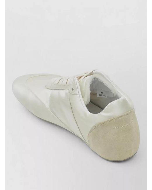 MM6 by Maison Margiela White Satin Low-Top Sneakers