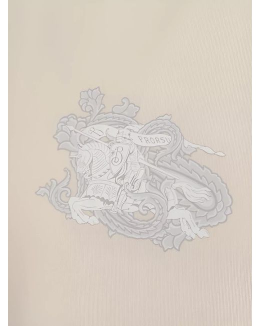 Burberry White Crew Neck Graphic Print T-Shirt for men