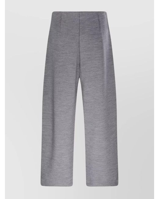 Max Mara Gray High-Rise Wide-Leg Trousers