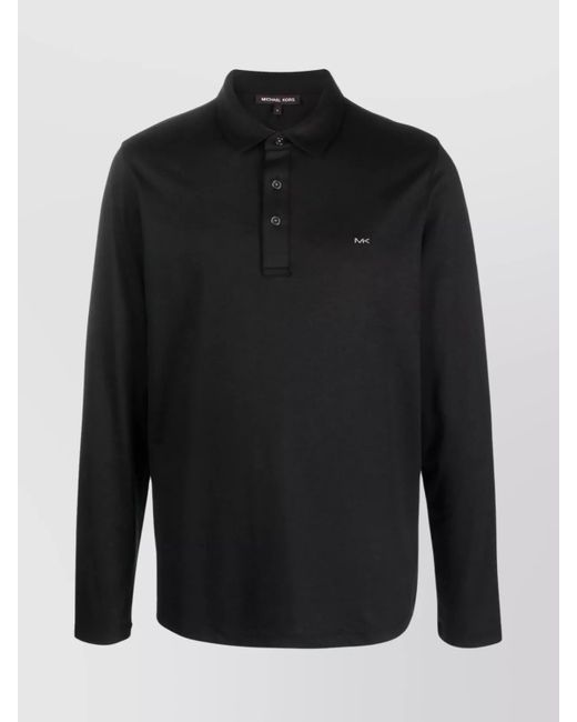 Michael Kors Men's Black Long Sleeves Polo Shirt