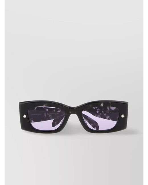 McQueen Black Acetate Square-Frame Sunglasses