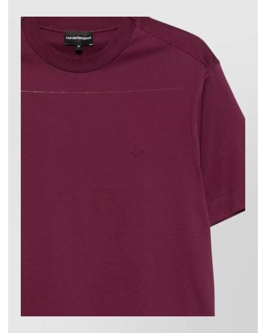 Emporio Armani Purple Logo Cotton Jersey Crew Neck T Shirt for men