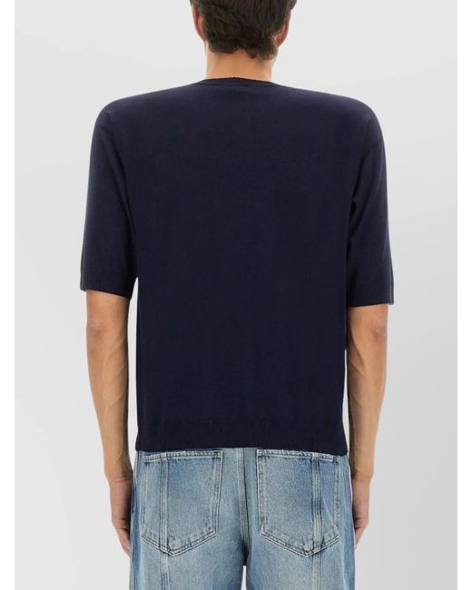 Moschino Blue Wool And Silk Sweater for men