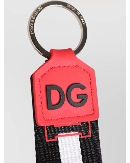 Dolce & Gabbana Red Logo Keychain for men