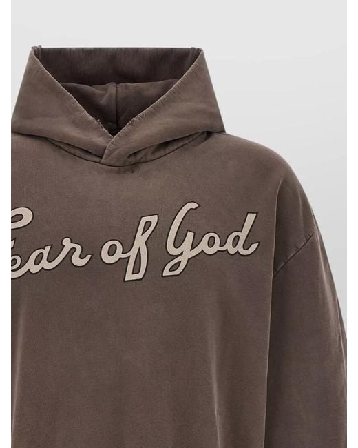 Fear Of God Gray 26 Raglan Hoodie Relaxed Fit Ribbed Cuffs for men