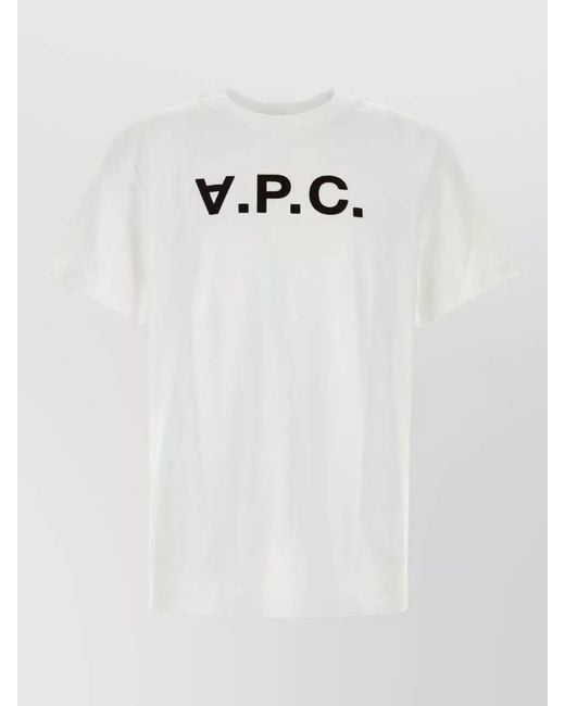 A.P.C. White Cotton Crew Neck Short Sleeve T-Shirt