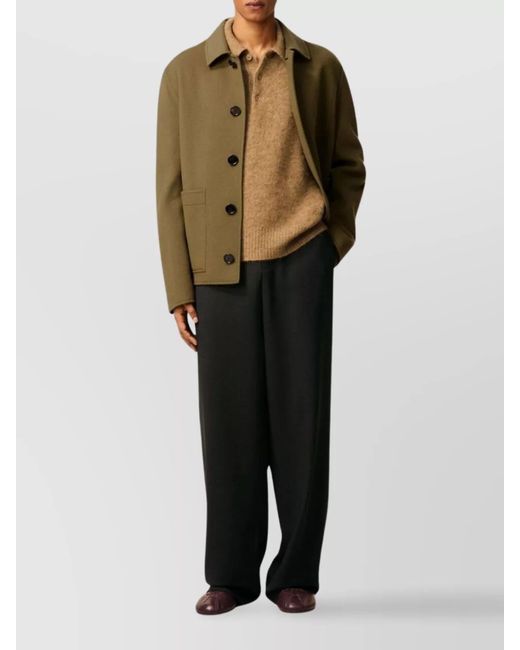 AMI Green Virgin Wool Shirt Jacket for men
