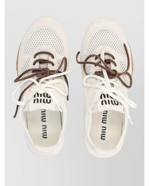 Miu Miu Multicolor Mesh Lace-Up Sneakers