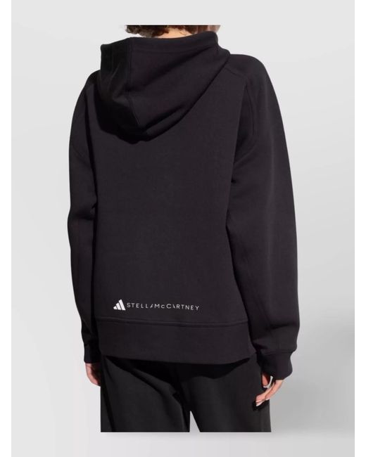 Adidas By Stella McCartney Blue Organic Cotton Logo Hoodie With Kangaroo Pocket