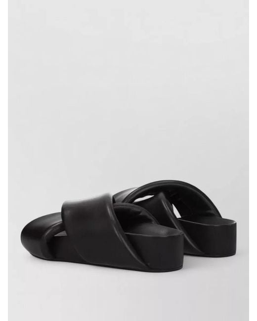 Jil Sander Black Leather Platform Sandals