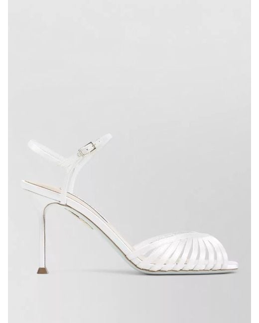 Aquazzura White Satin High-Heel Sandals