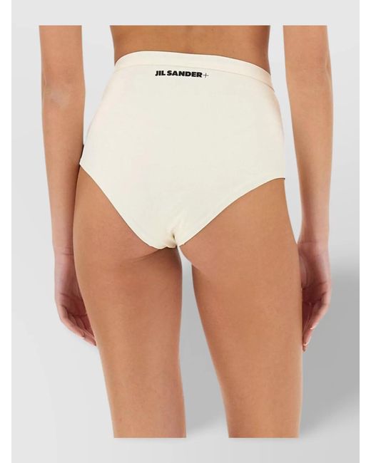Jil Sander White Logo Bikini Briefs