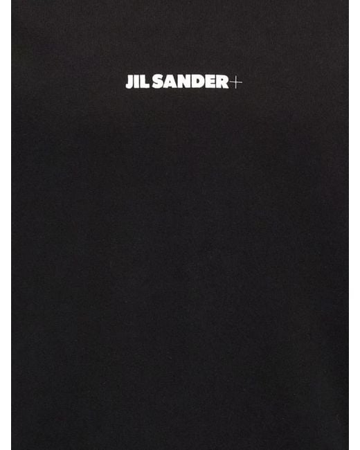 Jil Sander Black Logo Hoodie With Drawstring Hood for men