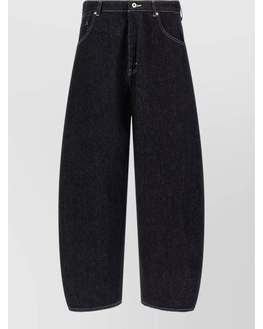 Comme des Garçons Black Contrast Stitching Wide-Leg Denim Jeans for men