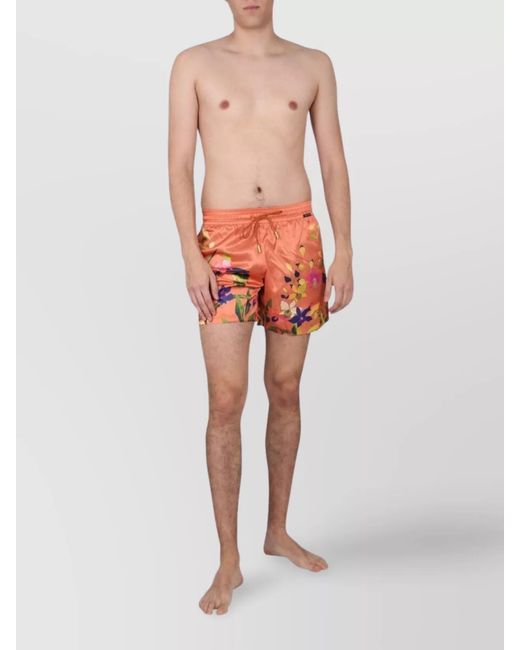 Etro Orange Swim Shorts for men