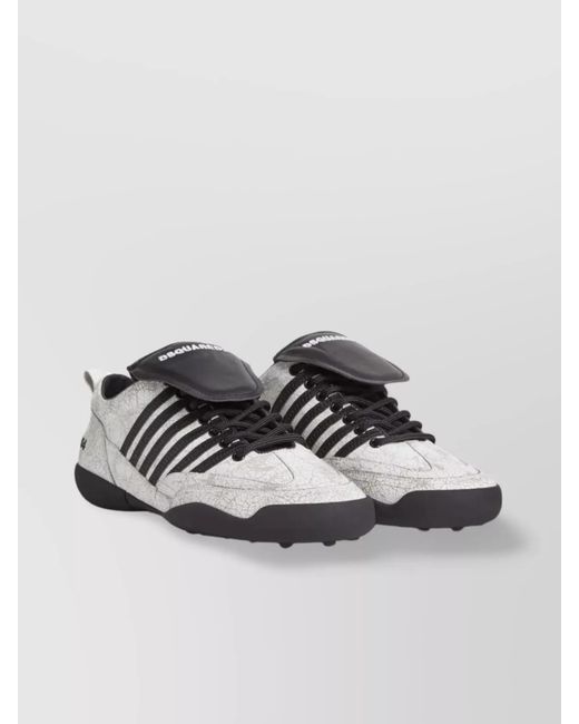 DSquared² Metallic Leather Lace-Up Low-Top Sneakers for men