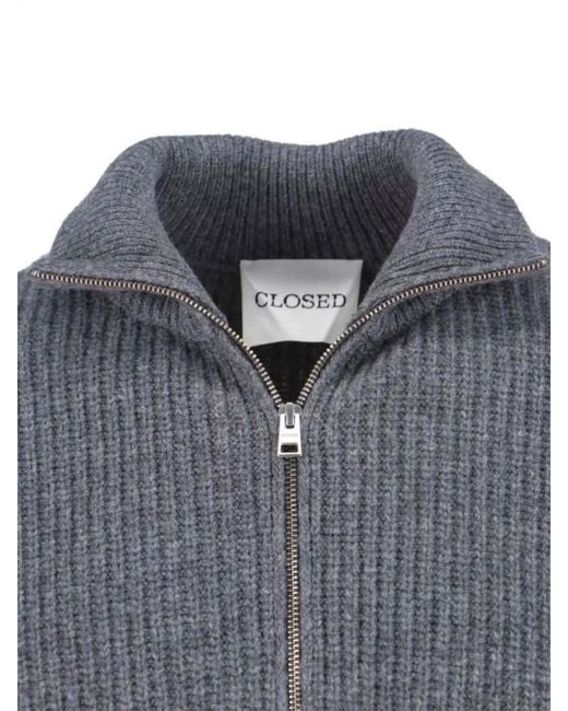 Closed Blue Wool Crewneck Sweatshirt for men