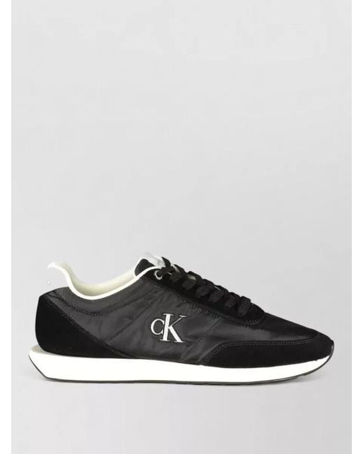 Calvin Klein Black Leather Low-Top Sneakers for men