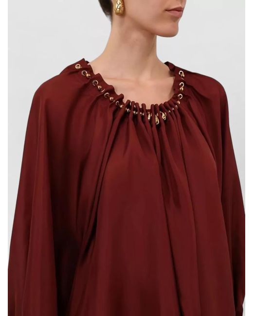 Zimmermann Silk Blouse Scoop Neck Gathered Detailing