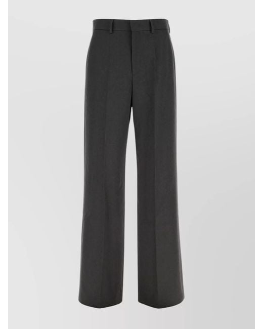 Valentino Garavani Gray Virgin Wool Wide-Leg Trousers for men