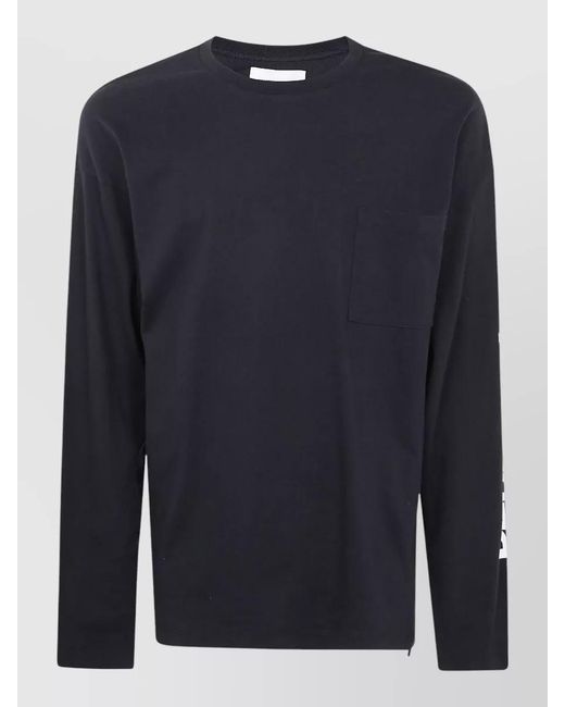 OAMC Blue Peacemaker Long Sleeve Crew Neck T-Shirt Pocket