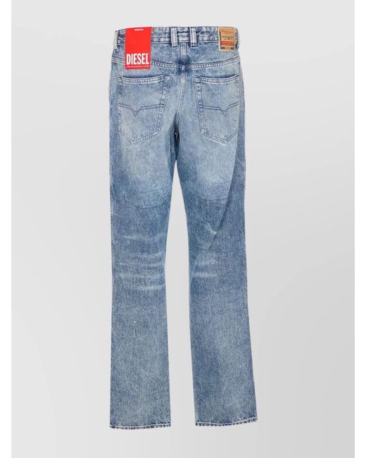 DIESEL Blue Denim Mid-Rise Slim-Leg Jeans for men