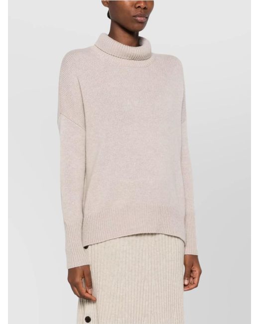Lisa Yang Natural Heidi Cashmere Turtle-Neck Jumper