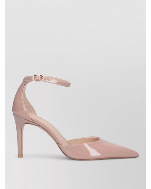 Stuart Weitzman Pink Heel Sandals Ankle Strap Patent Pointed Toe