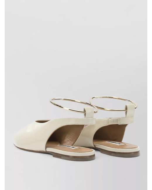 Jil Sander Natural Leather Slingback Ballerina Shoes