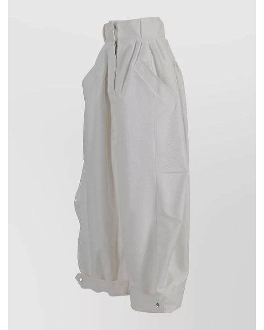 Niccolò Pasqualetti Gray Montage Trousers Cotton Twill High Waist