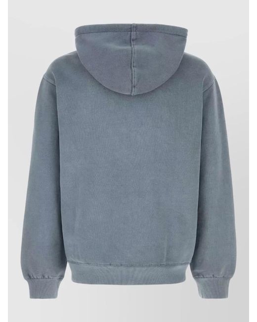 Carhartt Blue Cotton Torion Hooded Sweatshirt Kangaroo Pocket for men