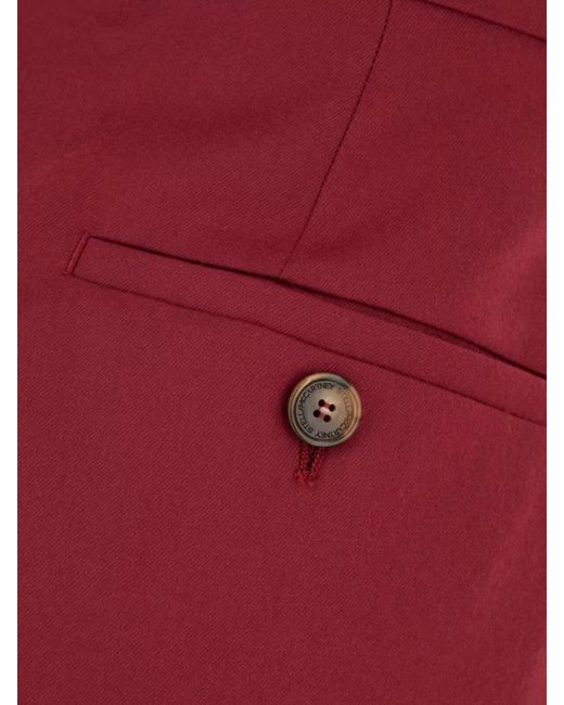 Stella McCartney Red Wool Wide-Leg Trousers