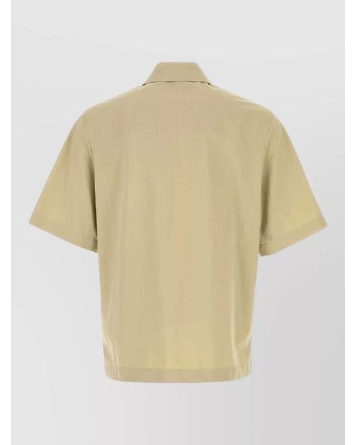 Burberry Natural Nylon Shirt Short Sleeves Collared Chest Pocket for men