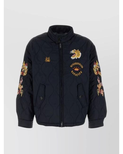 Baracuta Blue Quilted Nylon Puffer Jacket for men