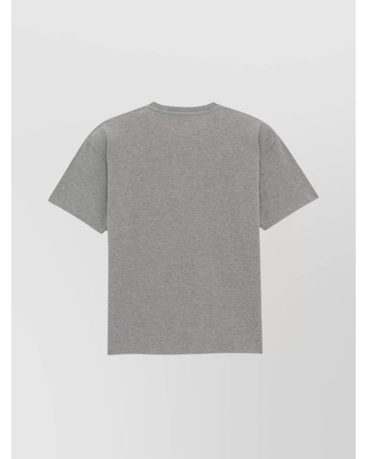 Saint Laurent Gray Cotton Blend Piqué Crewneck T-Shirt for men